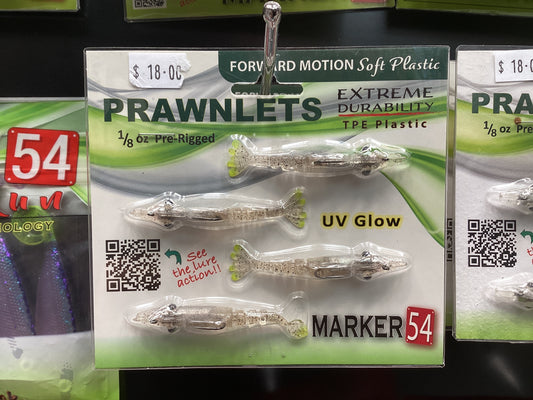 Marker 54 Prawnlets 2.5” 1/8 oz pre rigged