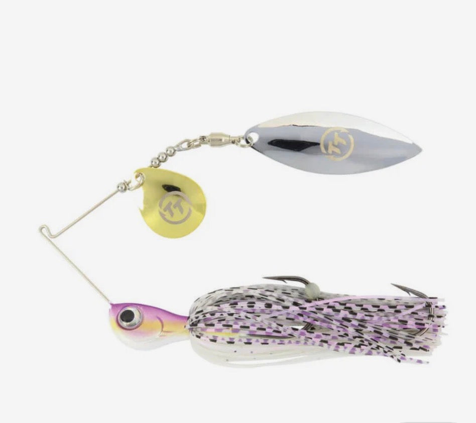 TT VORTEX + TANDEM 1/2OZ SPINNERBAIT Purple Glimmer Scale