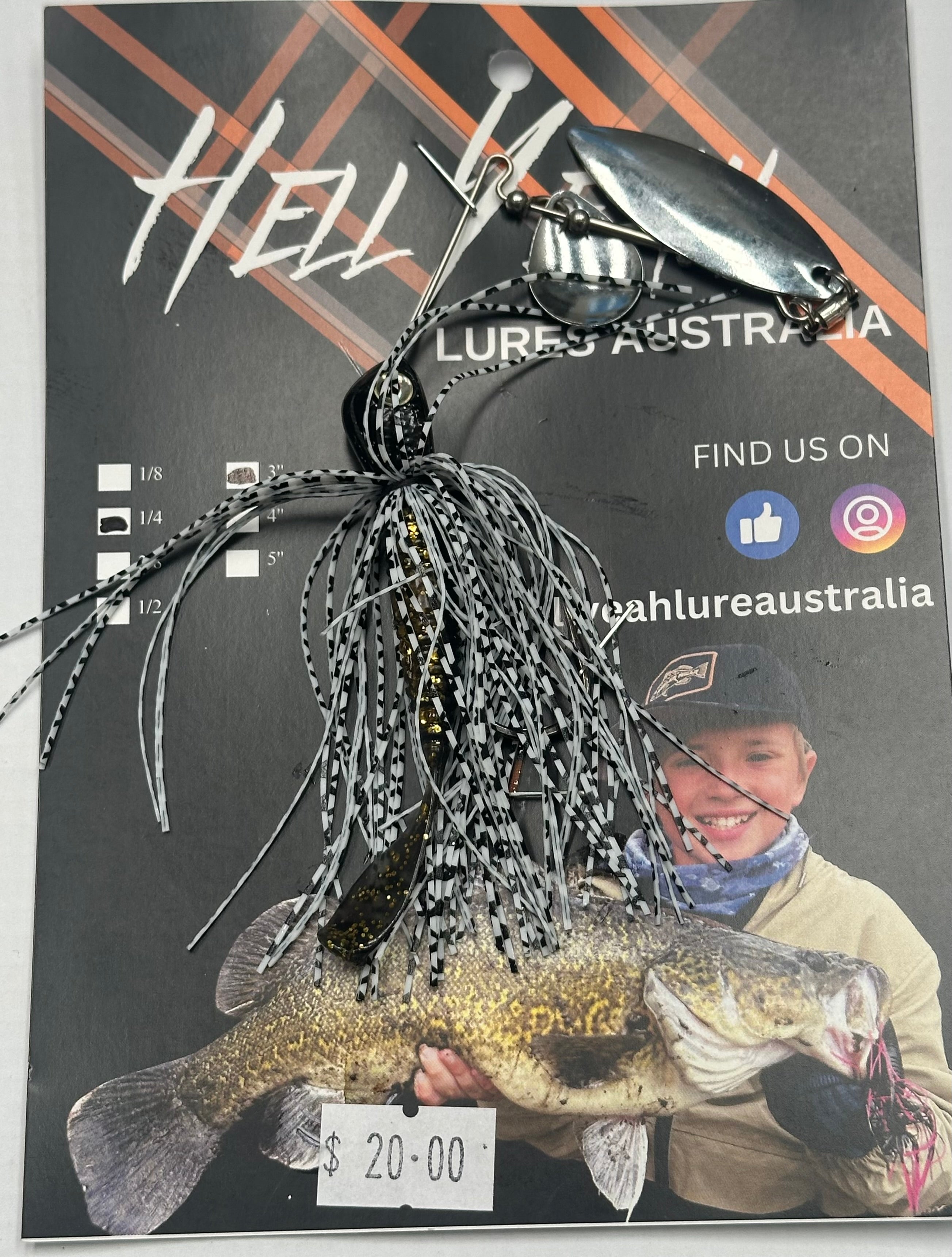 Hell Yeah Spinnerbaits 3/8th 3 Inch Gold Black and White