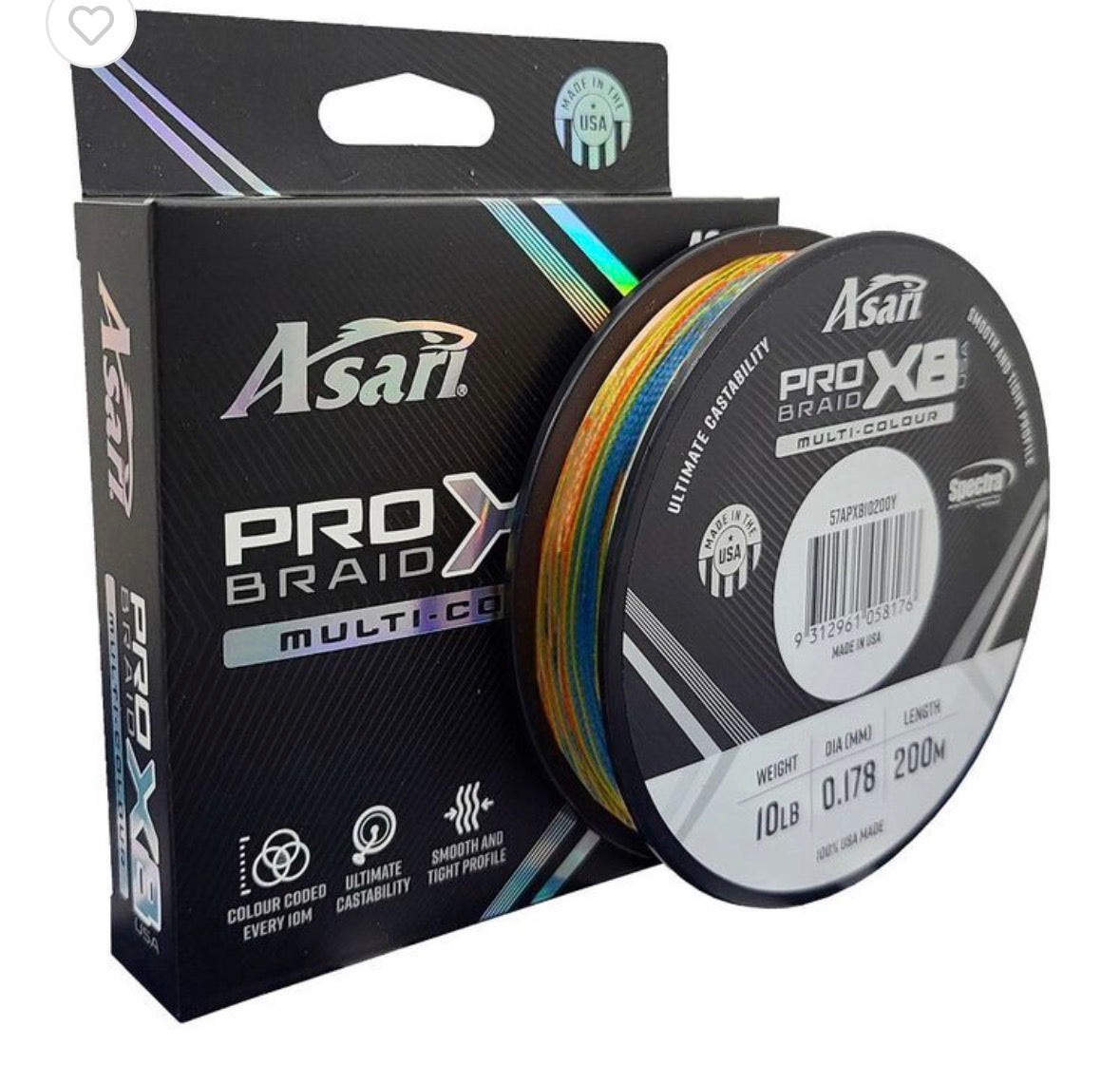 Asari Pro X8 Braid 400M Multicoloured 50lb
