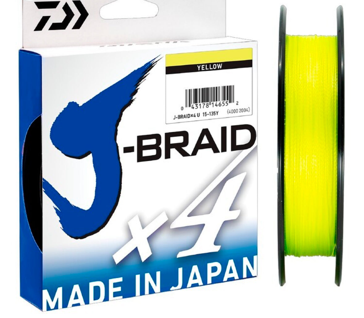 Daiwa J-Braid x4 Braid Line 135m Yellow 10 lb