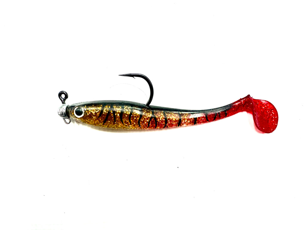 Shads 5” Hollow Shads 1/4oz Rigged 6/0 Black and Gold