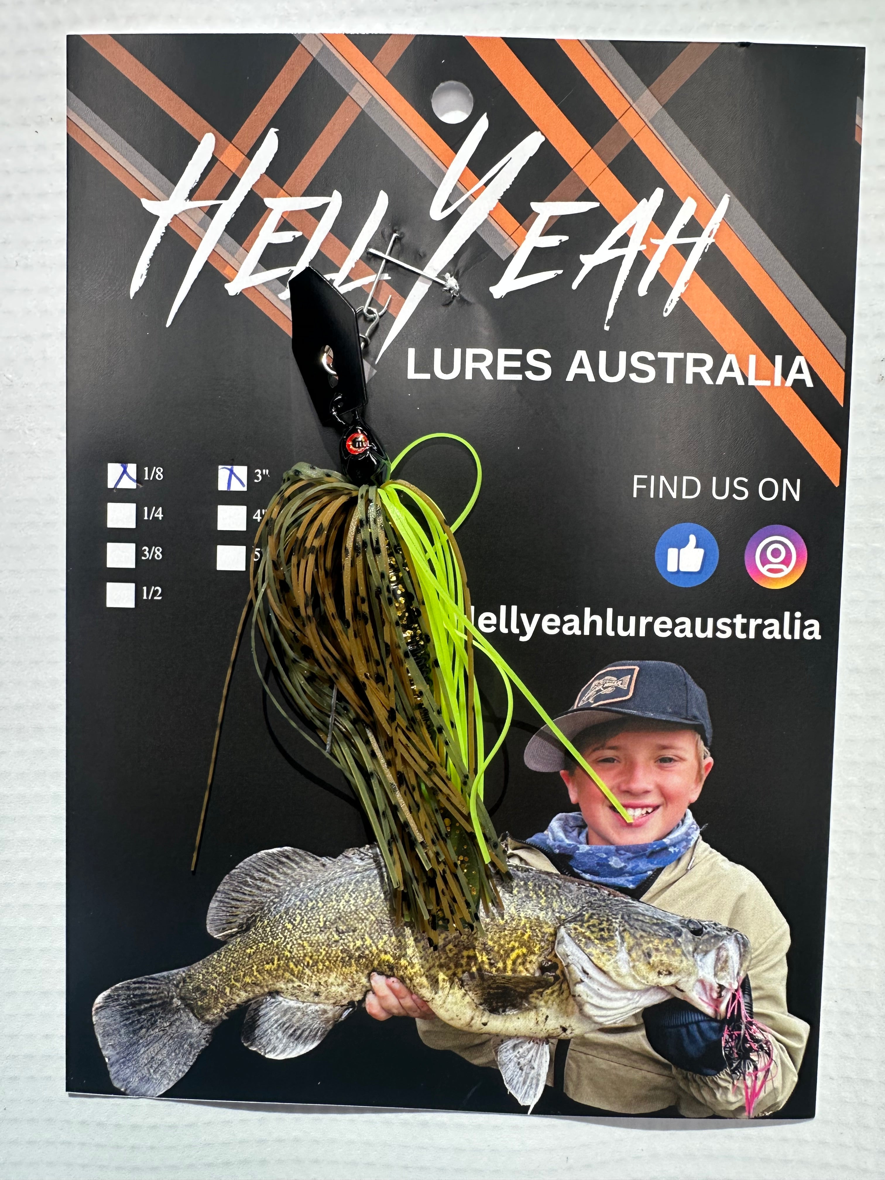 Hell Yeah Lures Chatterbaits 3” Custom Brown Chart Green 1/8th