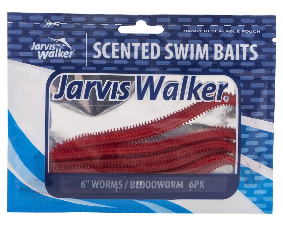 Jarvis Walker Scented Worms 6 Inch Bloodworm