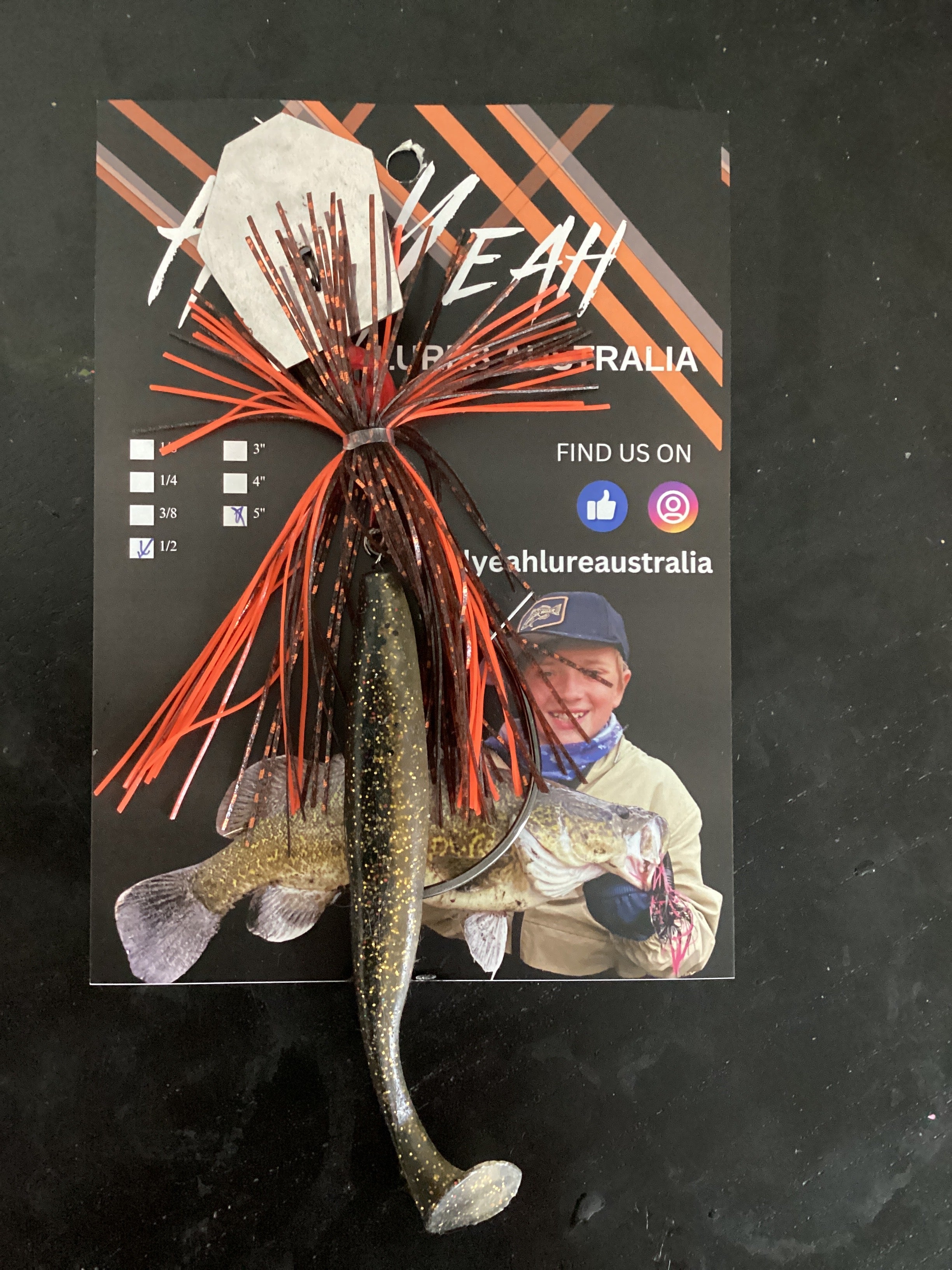 Hell Yeah 1/2oz 5” Weedless Chatterbait Orange Brown Shad