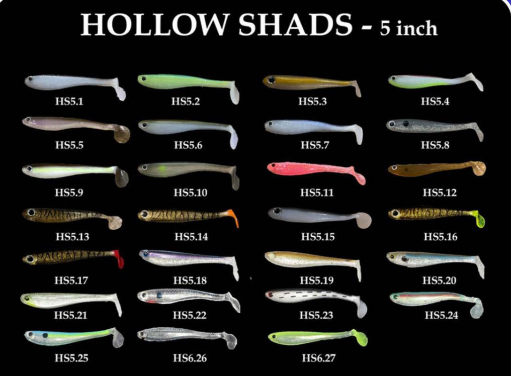Shads Lures 5” Hollow Shads