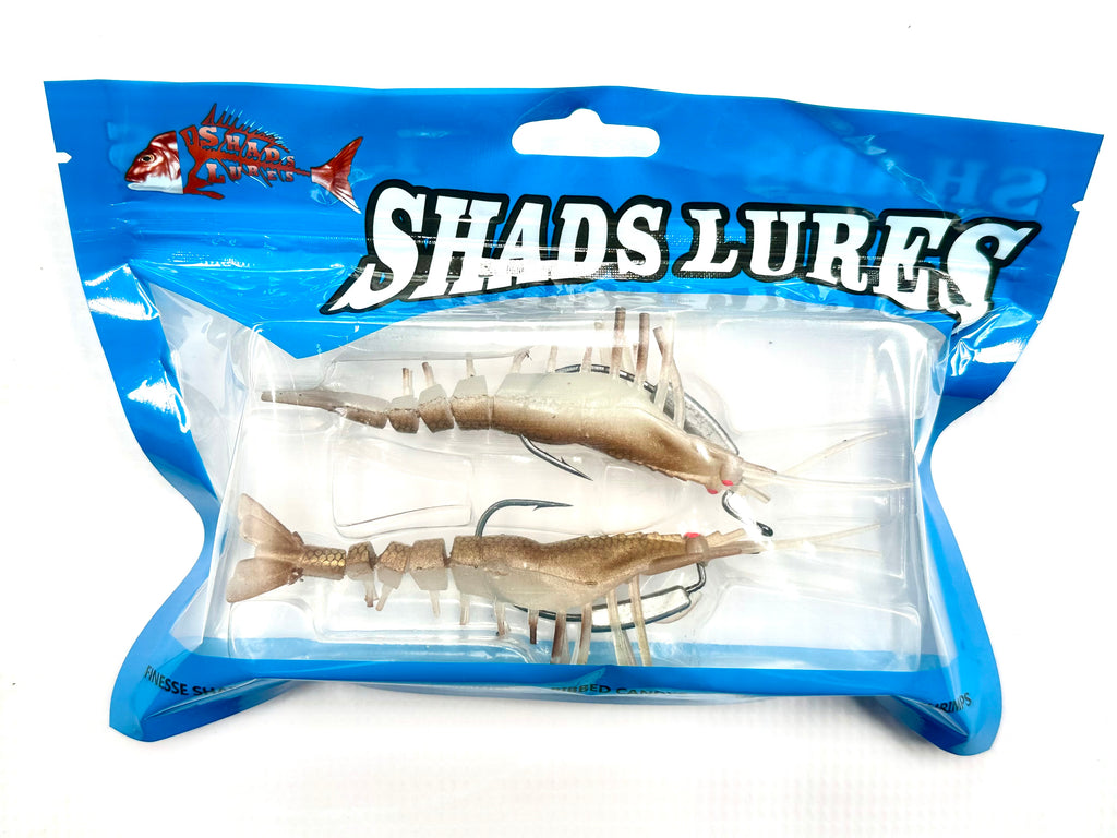 Shads Lures 4 Inch Fuz Prawn 2 Pack Rigged 1/4oz 3/0