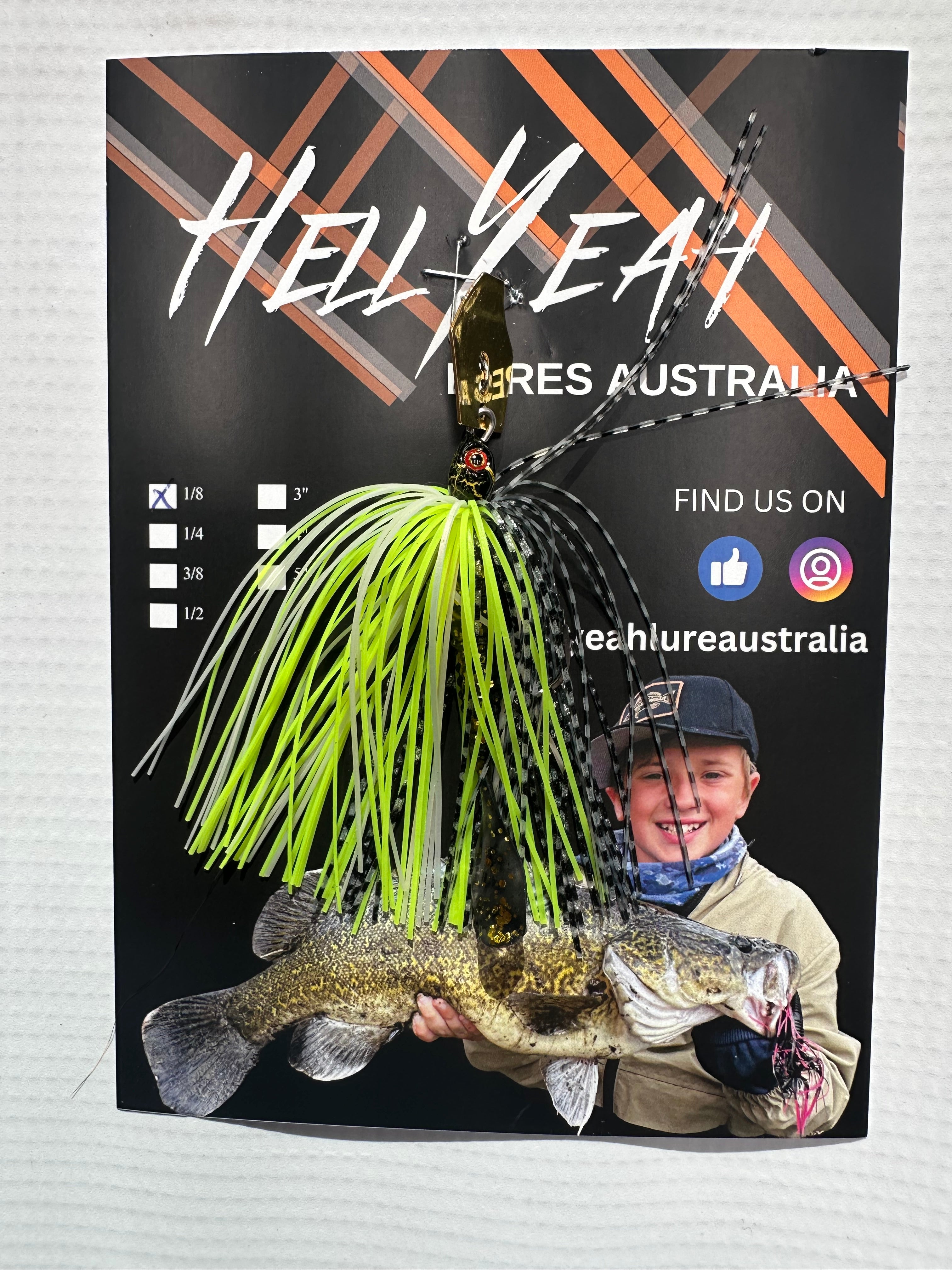 Hell Yeah Lures Chatterbaits 3” 1/8th Black Flash Chart