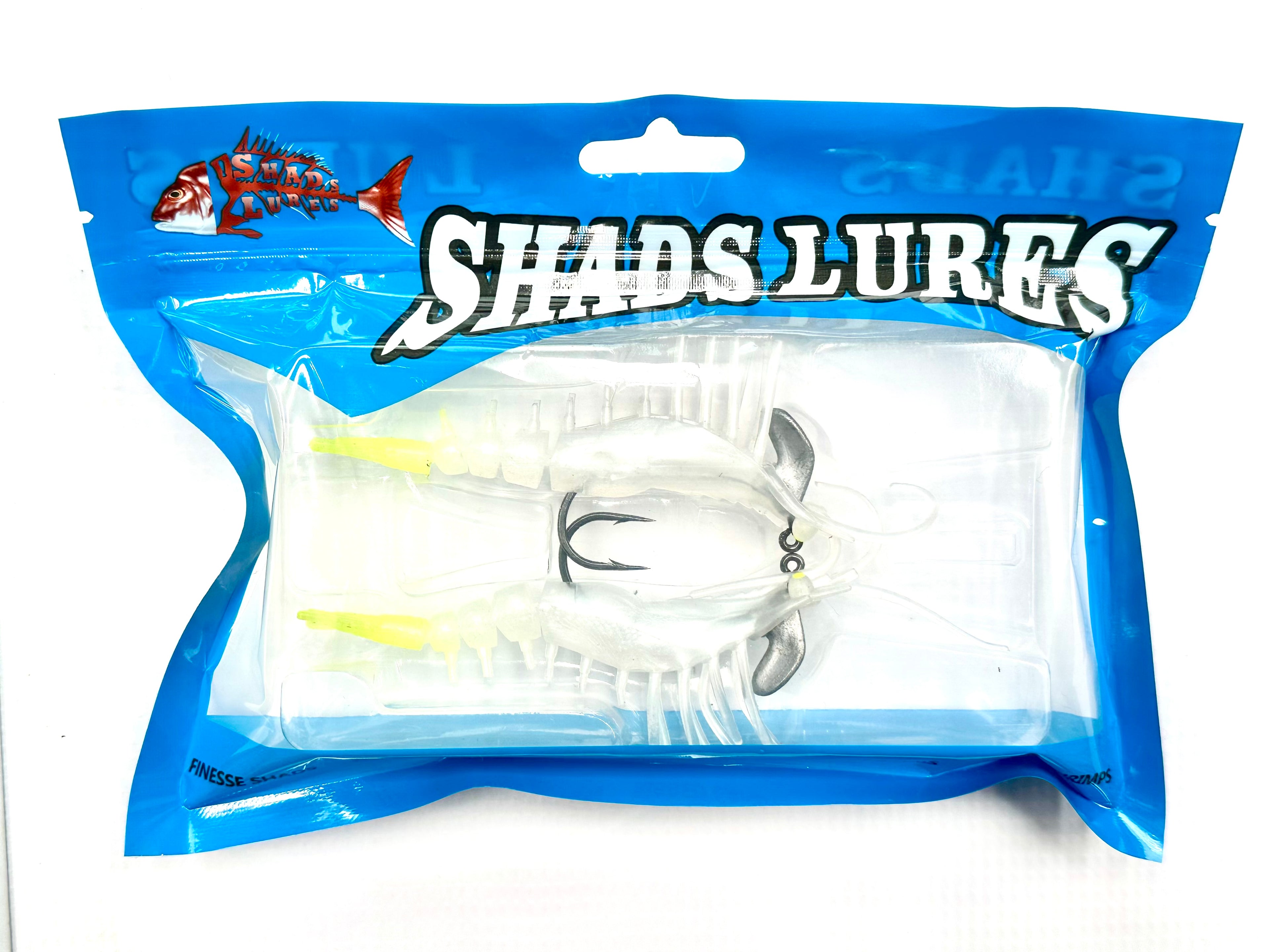 Shads Lures 4 Inch Fuz Prawn 2 Pack Rigged 1/4oz 3/0