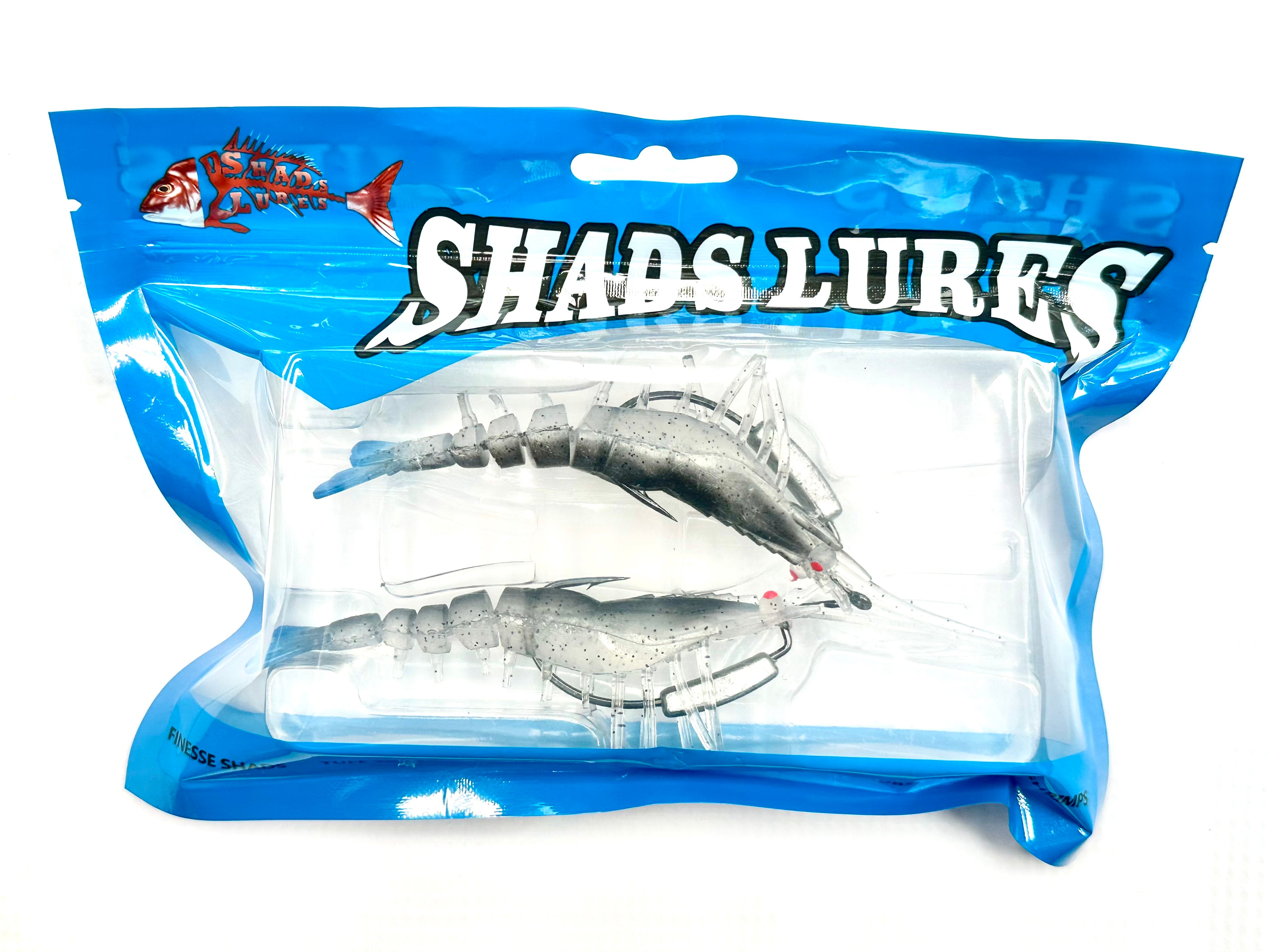 Shads Lures 4 Inch Fuz Prawn 2 Pack Rigged 1/4oz 3/0