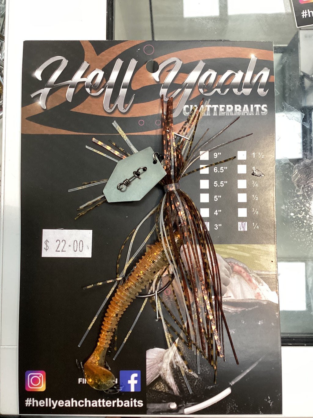 Hell Yeah 3 Inch Chatterbait Weedles 1/8th oz