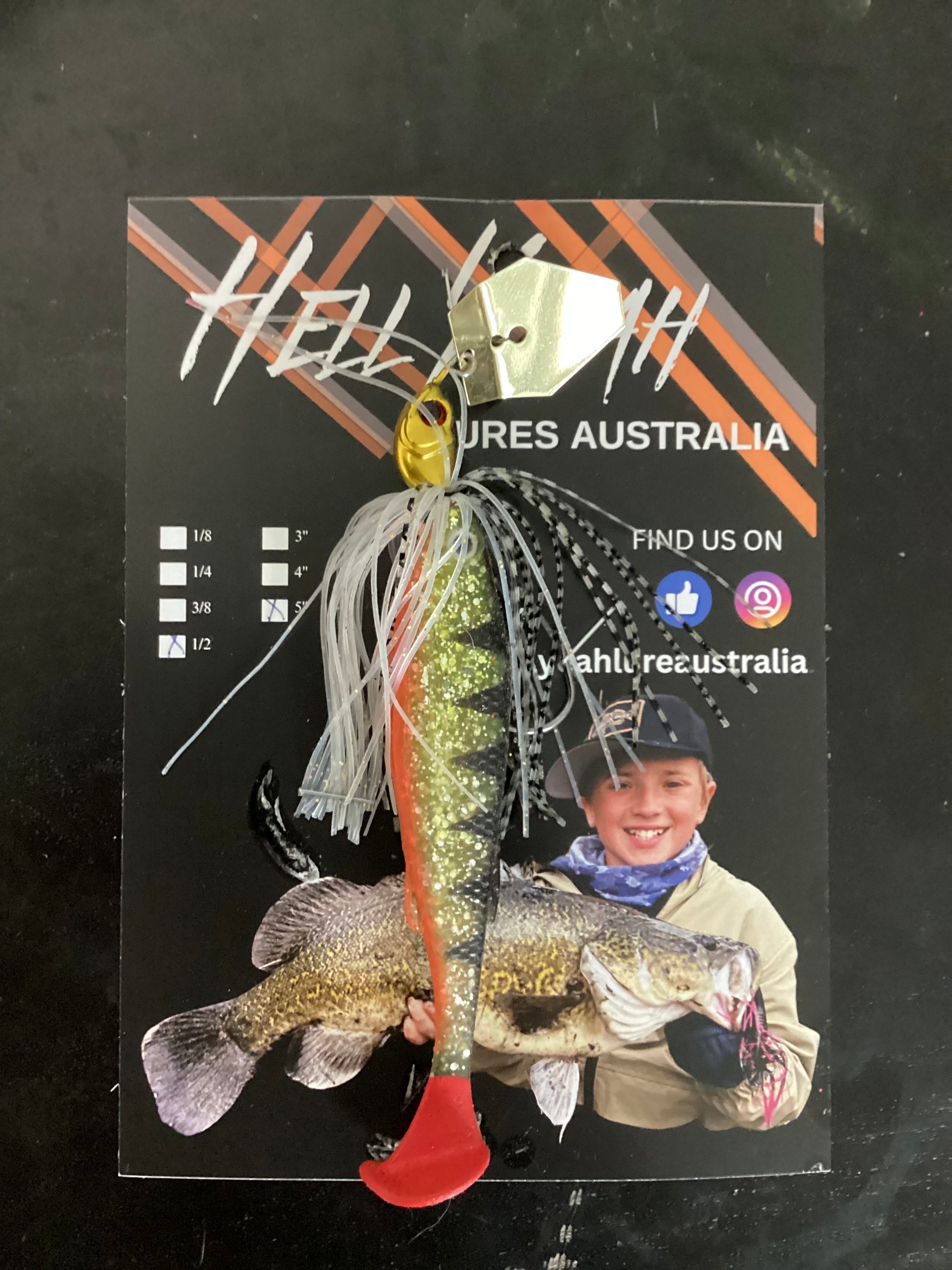 Hell Yeah 1/2oz 5” Chatterbait Black Gold Tiger