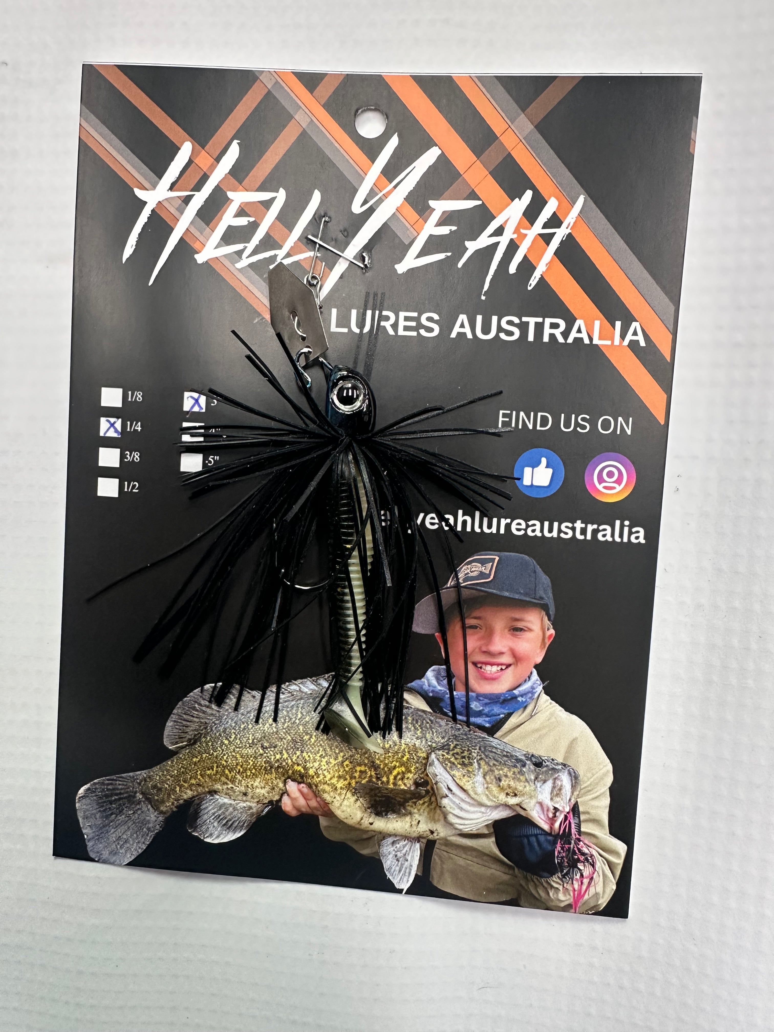 Hell Yeah Lures Chatterbaits custom 1/4 3” Black Knight