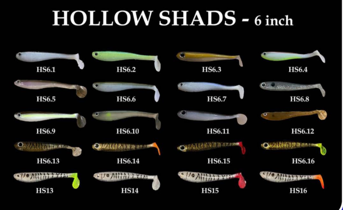 Shads Lures 6” Hollow Shads