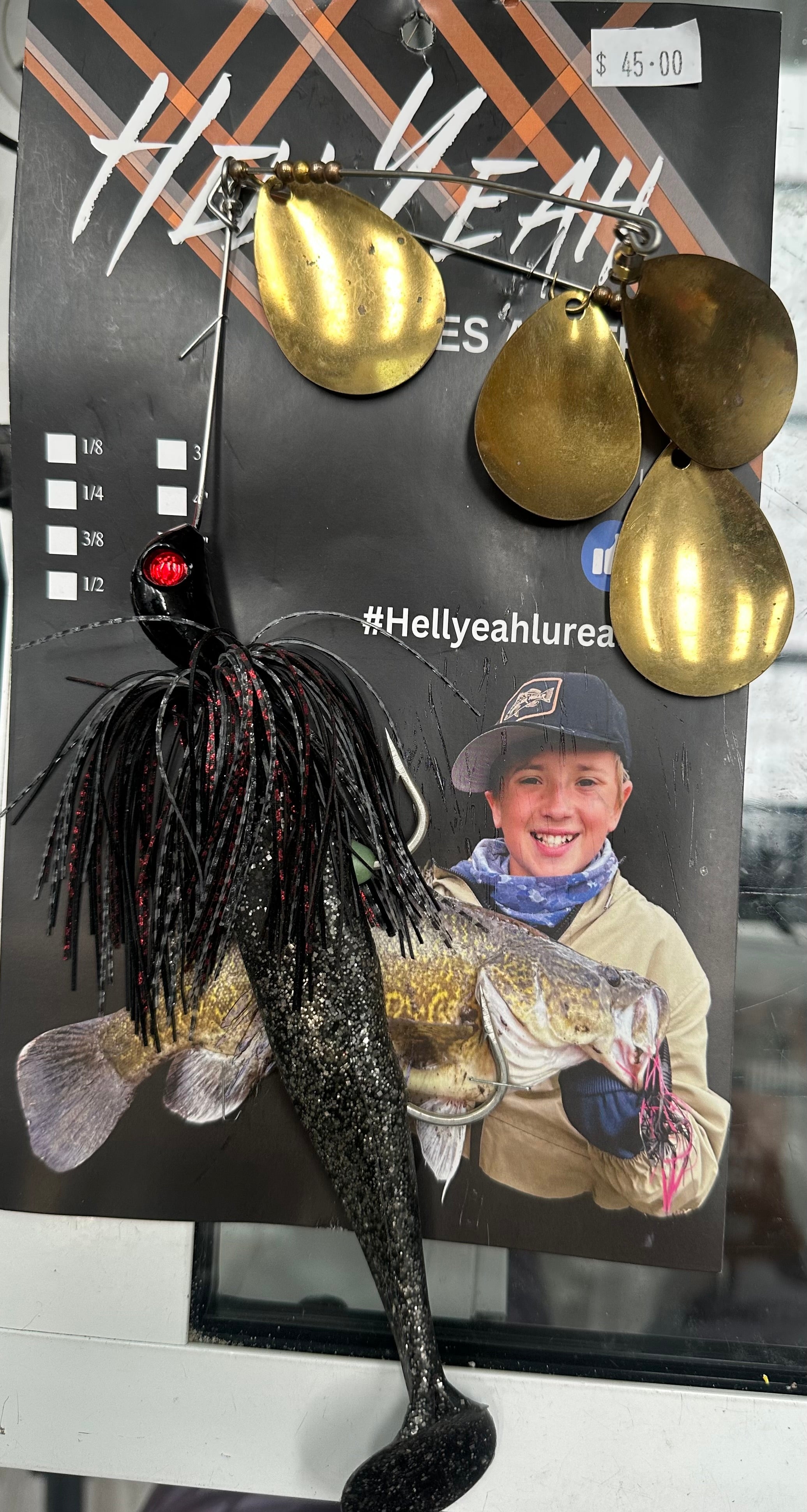 Hell Yeah 1oz 9 Inch Double Arm Colorado Custom Black Knight Big Cod Bait