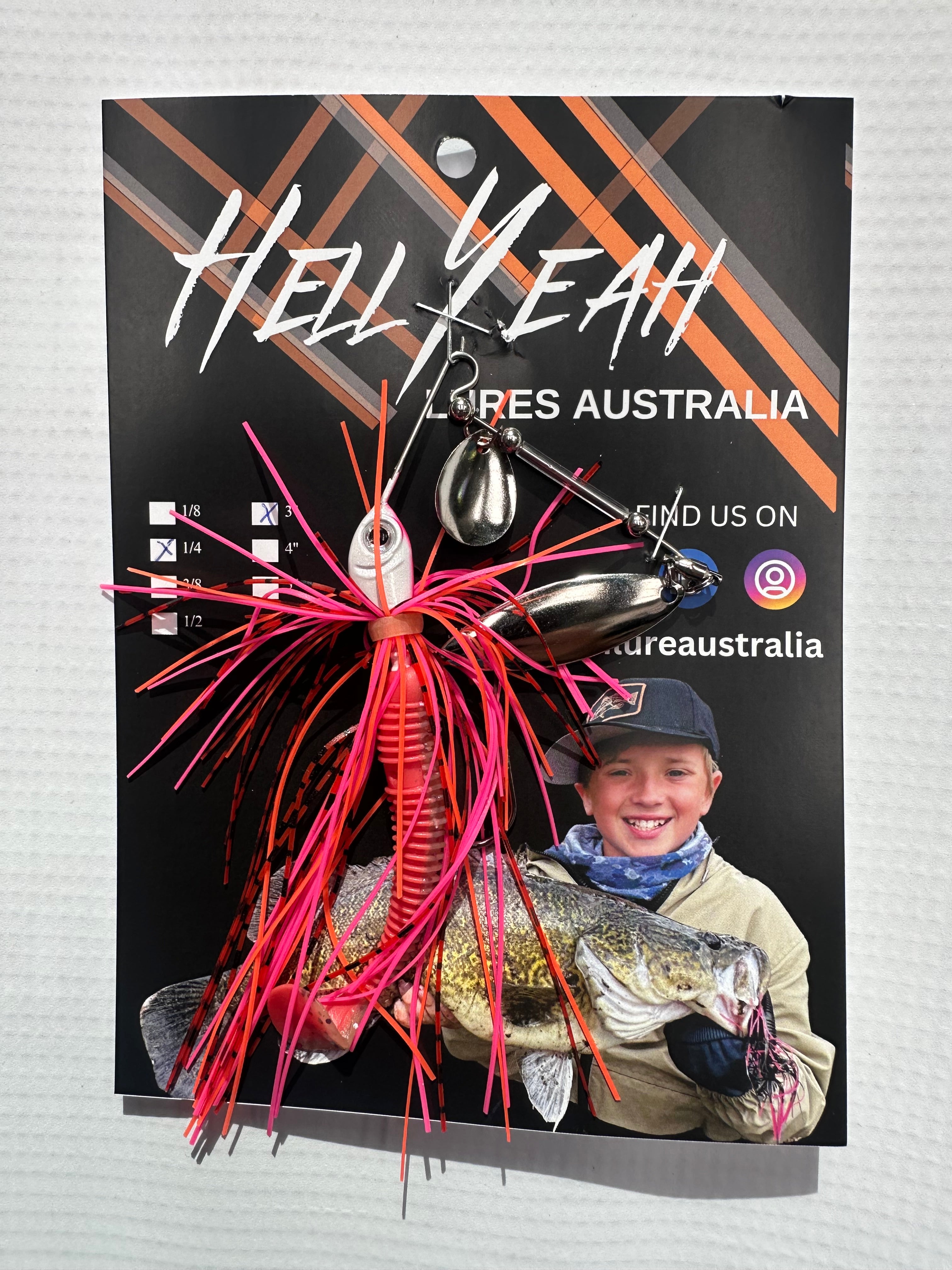 Hell Yeah Lures Spinnerbait 1/4th oz 3” Pink Panther