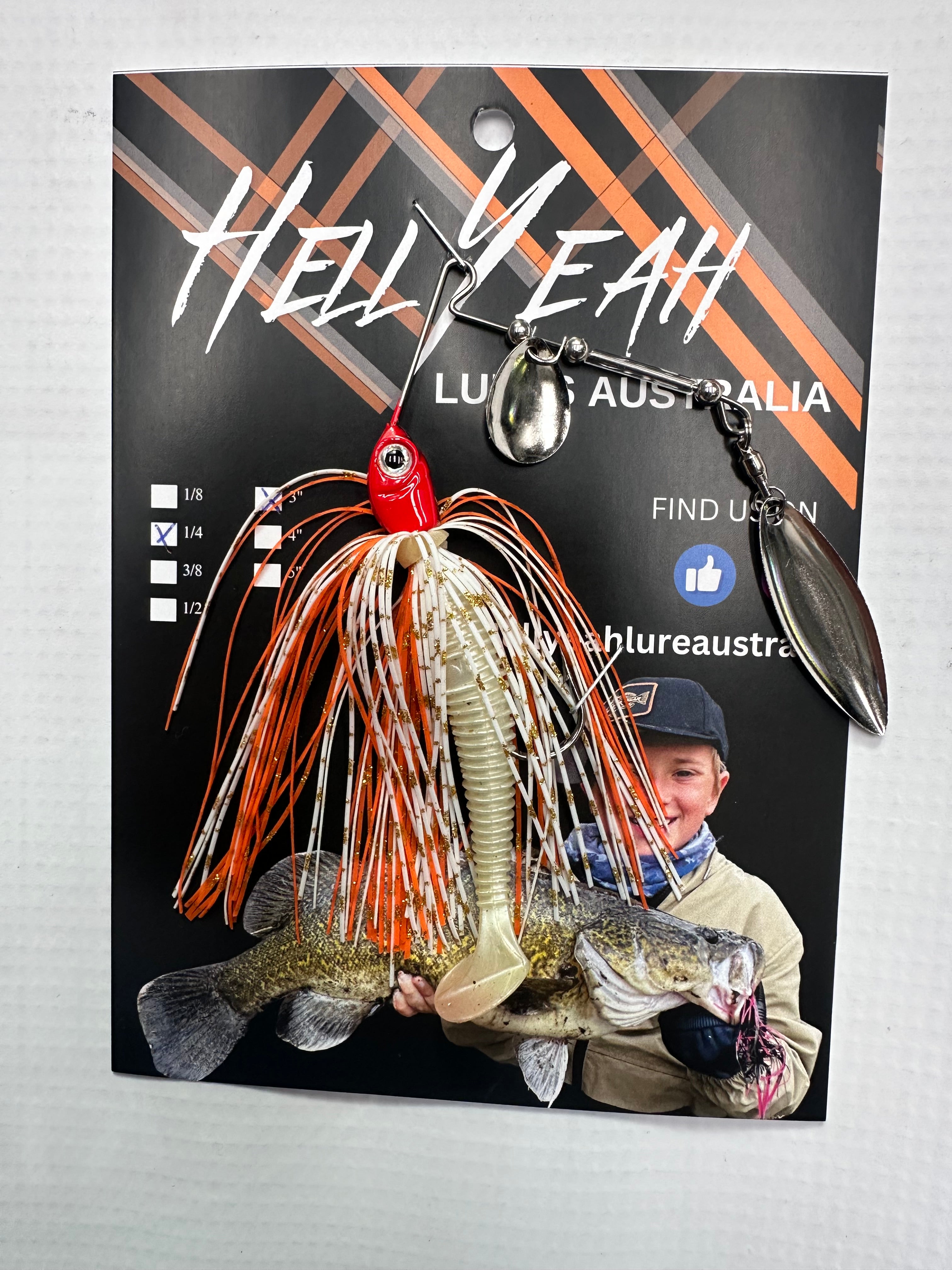 Hell Yeah Lures Spinnerbaits Custom Orange White Gold 1/4oz 3” – The Tackle Box