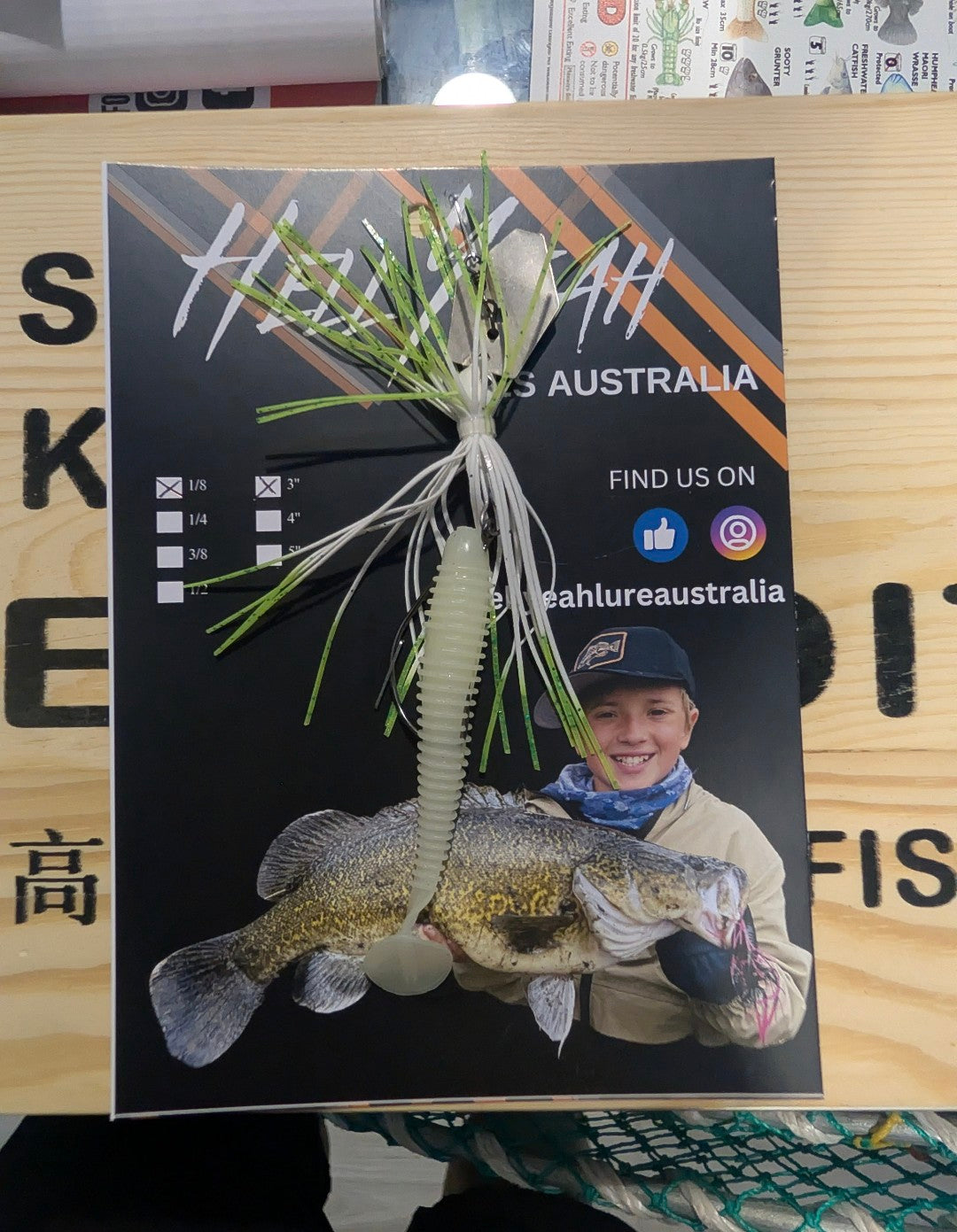 Custom Hell Yeah Chatterbait 3" White & Green