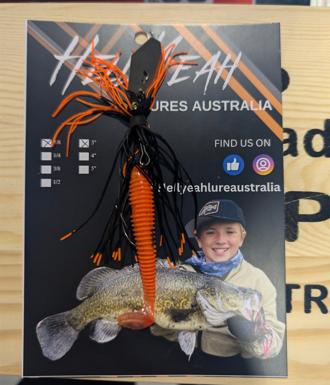 Custom Hell Yeah Chatterbait 3" Black & Orange